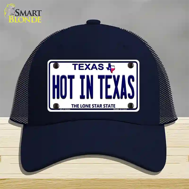 Hot in Texas Novelty License Plate Hat Mesh / Navy