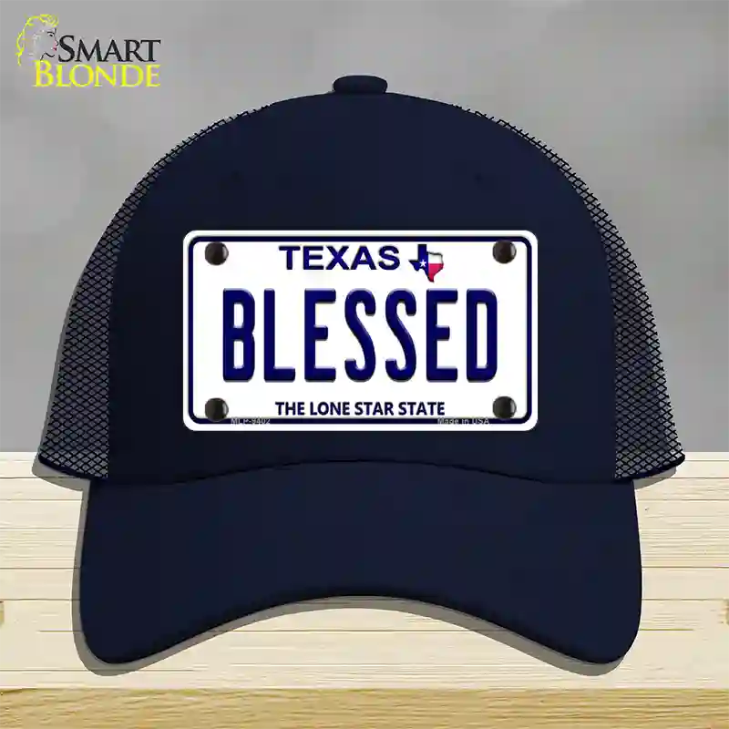 Blessed Texas Novelty License Plate Hat Mesh / Navy