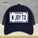 N Joy TX Texas Novelty License Plate Hat Mesh / Navy