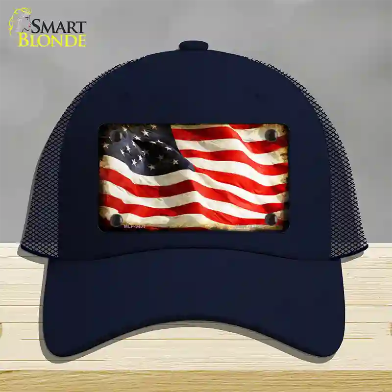 American Vintage Flag Novelty License Plate Hat Mesh / Navy