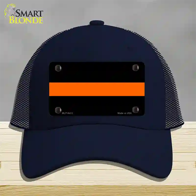 Thin Orange Line Novelty License Plate Hat Mesh / Navy