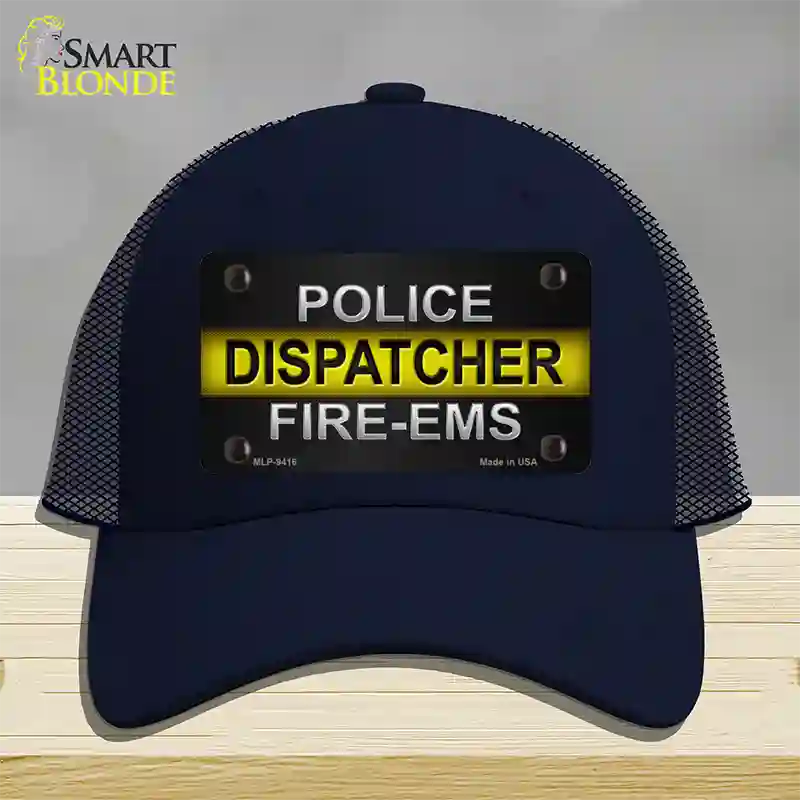 Police / Dispatcher / Fire- EMS Novelty License Plate Hat Mesh / Navy