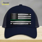 American Flag Thin Green Line Novelty License Plate Hat Mesh / Navy