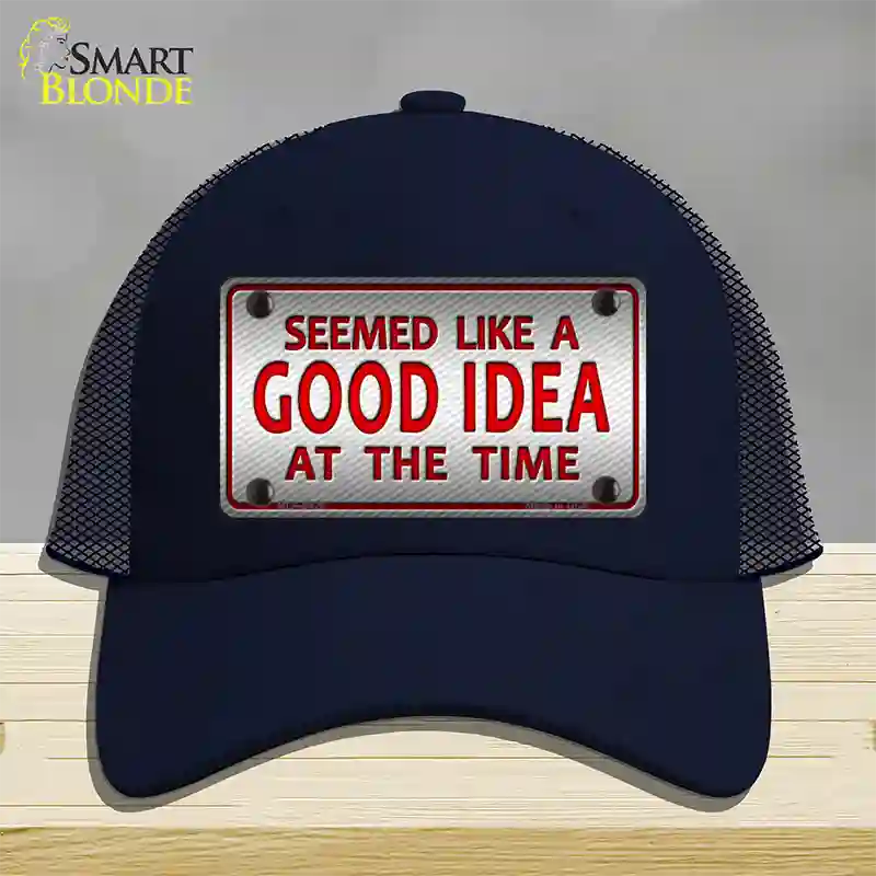 Seemed Like A Good Idea Novelty License Plate Hat Mesh / Navy