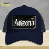 Arizona Flag Script Novelty License Plate Hat Mesh / Navy