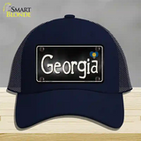 Georgia Flag Script Novelty License Plate Hat Mesh / Navy