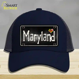 Maryland Flag Script Novelty License Plate Hat Mesh / Navy