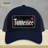 Tennessee Flag Script Novelty License Plate Hat Mesh / Navy