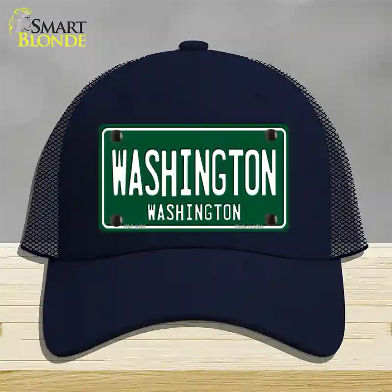 Washington Vintage Green Novelty License Plate Hat Mesh / Navy