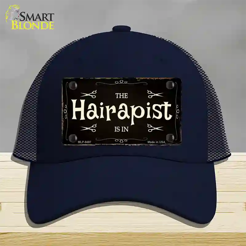 Hairapist Novelty License Plate Hat Mesh / Navy