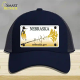 Nebraska Blank Novelty License Plate Hat Mesh / Navy