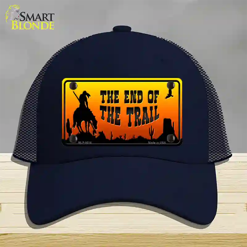 End Of Trail Scenic Novelty License Plate Hat Mesh / Navy