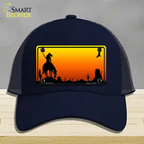 End Trail Blank Scenic Novelty License Plate Hat Mesh / Navy