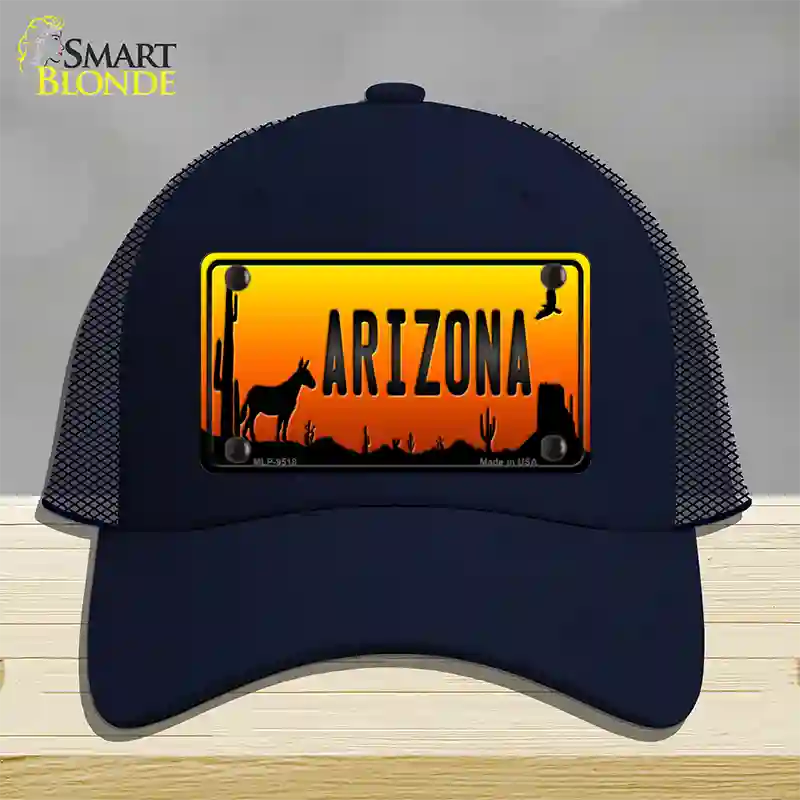 Donkey Arizona Scenic Novelty License Plate Hat Mesh / Navy