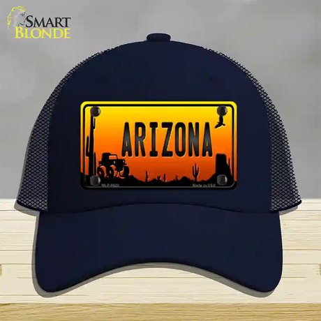 Jeep Arizona Scenic Novelty License Plate Hat Mesh / Navy