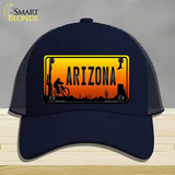 Biker Arizona Scenic Novelty License Plate Hat Mesh / Navy