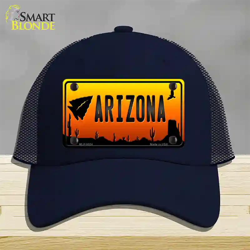 Arrowhead Arizona Scenic Novelty License Plate Hat Mesh / Navy