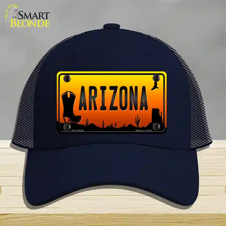 Boot Arizona Scenic Novelty License Plate Hat Mesh / Navy