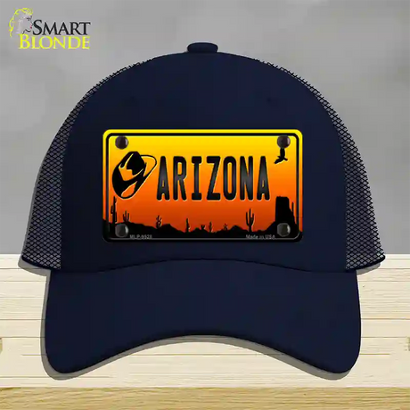 Cowboy Hat Arizona Scenic Novelty License Plate Hat Mesh / Navy