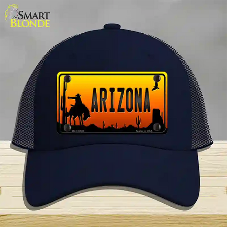 Rodeo Arizona Scenic Novelty License Plate Hat Mesh / Navy