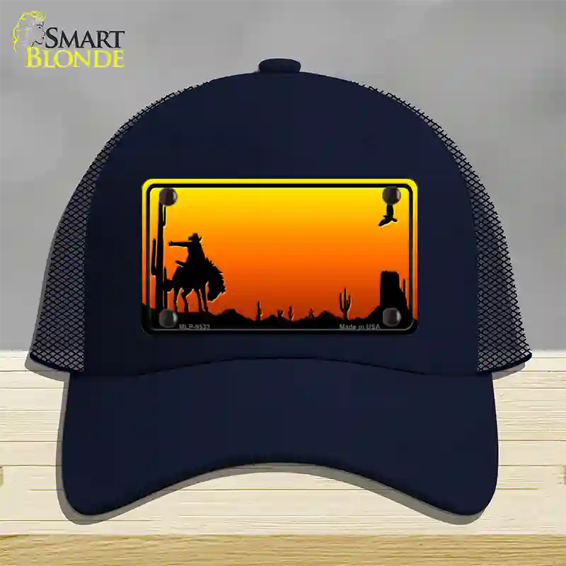 Rodeo Blank Scenic Novelty License Plate Hat Mesh / Navy