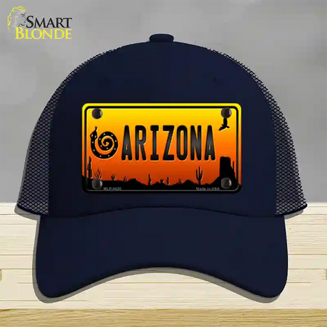 Snake Arizona Scenic Novelty License Plate Hat Mesh / Navy