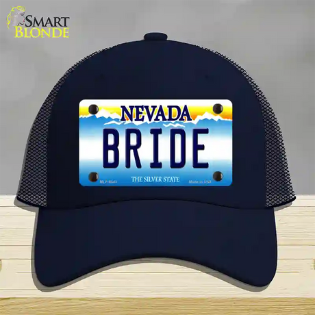 Bride Nevada Novelty License Plate Hat Mesh / Navy