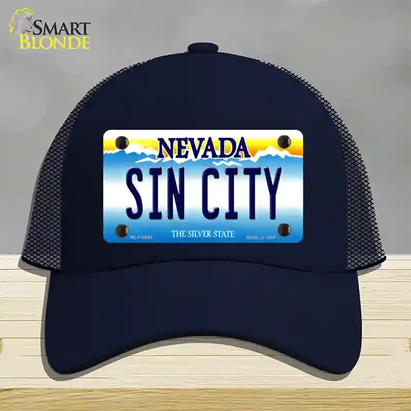 Sin City Nevada Novelty License Plate Hat Mesh / Navy