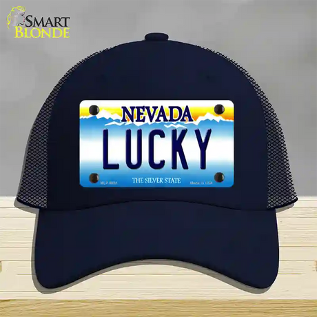 Lucky Nevada Novelty License Plate Hat Mesh / Navy