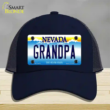 Grandpa Nevada Novelty License Plate Hat Mesh / Navy