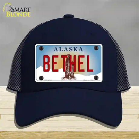 Bethel Alaska State Novelty License Plate Hat Mesh / Navy