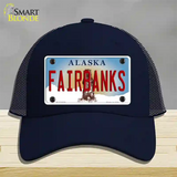 Fairbanks Alaska State Novelty License Plate Hat Mesh / Navy