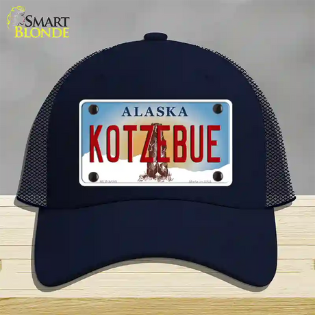 Kotzebue Alaska State Novelty License Plate Hat Mesh / Navy