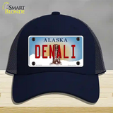 Denali Alaska State Novelty License Plate Hat Mesh / Navy