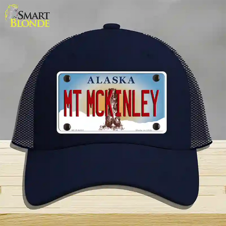 Mt McKinley Alaska State Novelty License Plate Hat Mesh / Navy