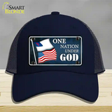 One Nation Under God Flags Novelty License Plate Hat Mesh / Navy