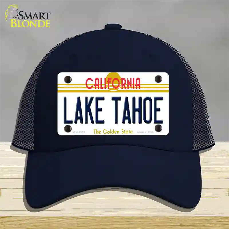 Lake Tahoe California Novelty License Plate Hat Mesh / Navy