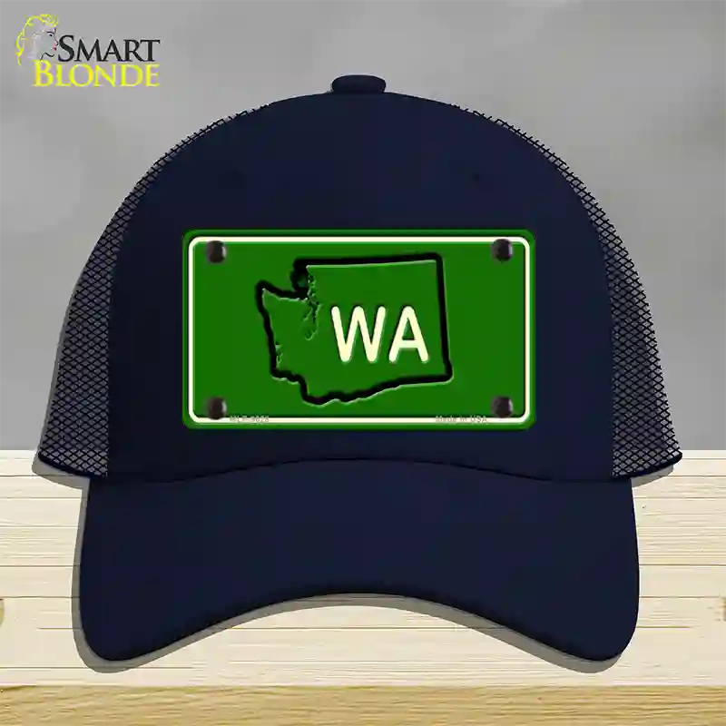 WA State Novelty License Plate Hat Mesh / Navy