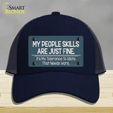 My People Skills Novelty License Plate Hat Mesh / Navy