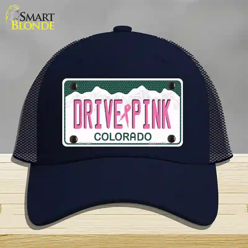 Drive Pink Colorado Novelty License Plate Hat Mesh / Navy