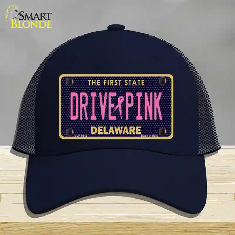 Drive Pink Delaware Novelty License Plate Hat Mesh / Navy