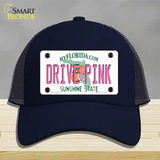 Drive Pink Florida Novelty License Plate Hat Mesh / Navy