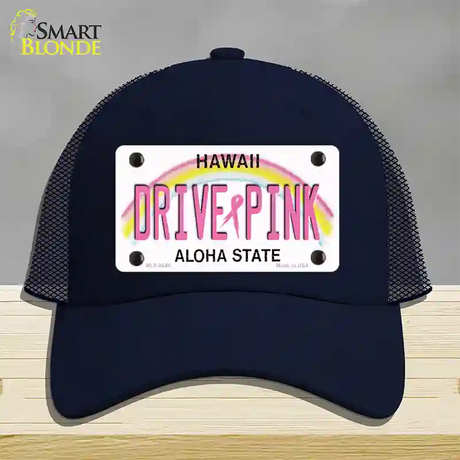 Drive Pink Hawaii Novelty License Plate Hat Mesh / Navy