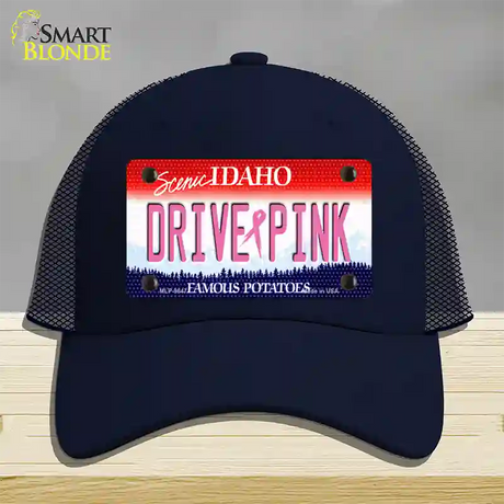 Drive Pink Idaho Novelty License Plate Hat Mesh / Navy