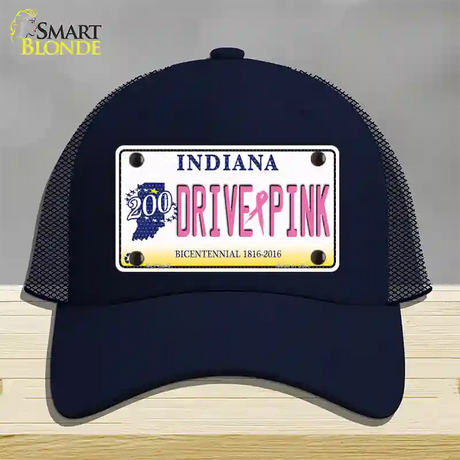 Drive Pink Indiana Novelty License Plate Hat Mesh / Navy