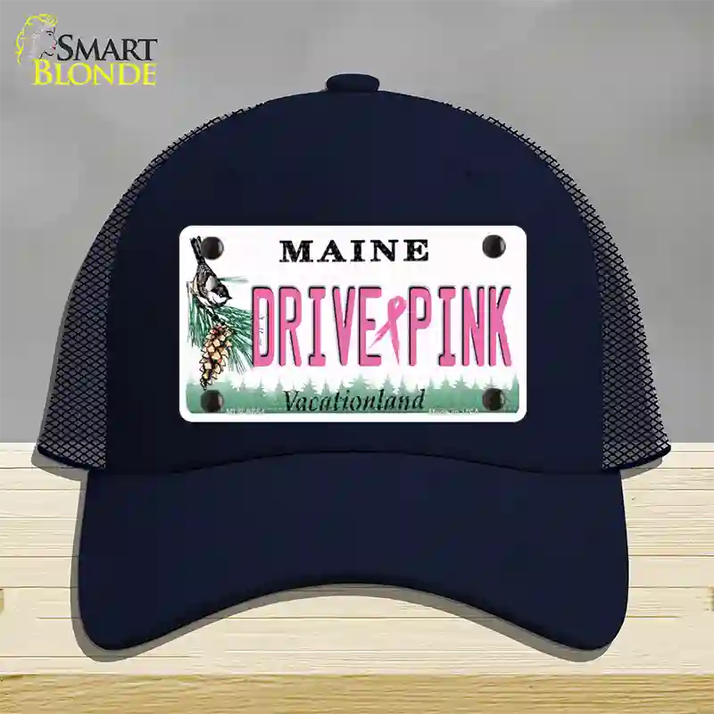 Drive Pink Maine Novelty License Plate Hat Mesh / Navy