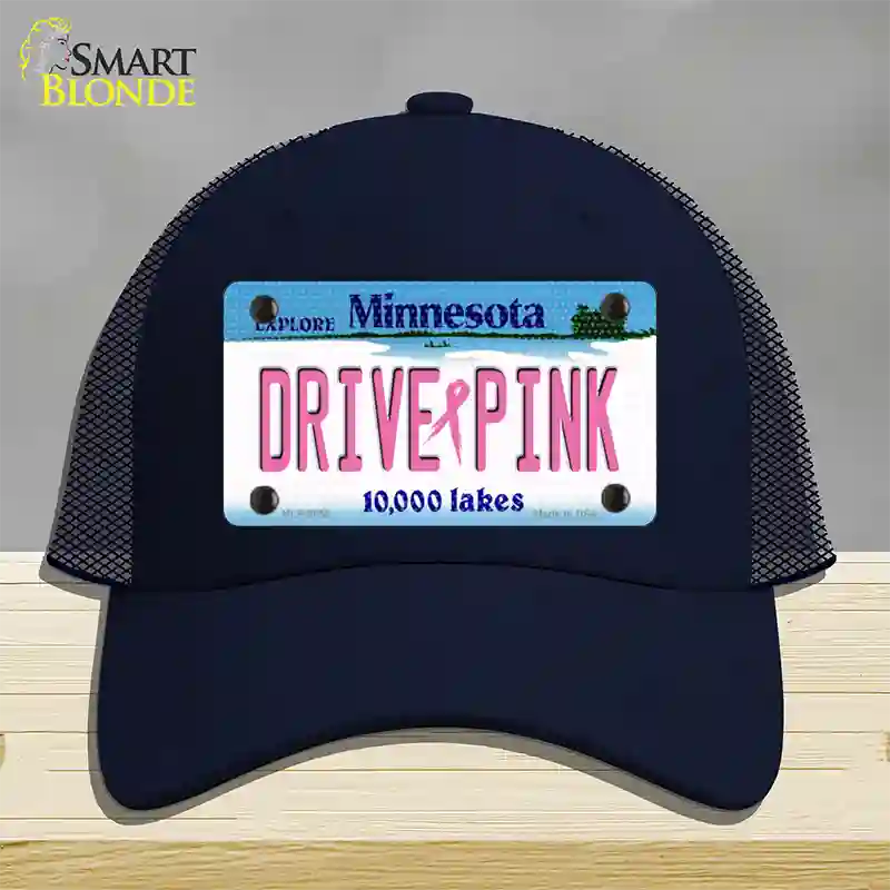 Drive Pink Minnesota Novelty License Plate Hat Mesh / Navy