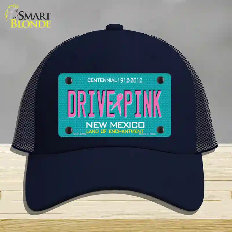 Drive Pink New Mexico Novelty License Plate Hat Mesh / Navy