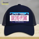 Drive Pink New York Novelty License Plate Hat Mesh / Navy