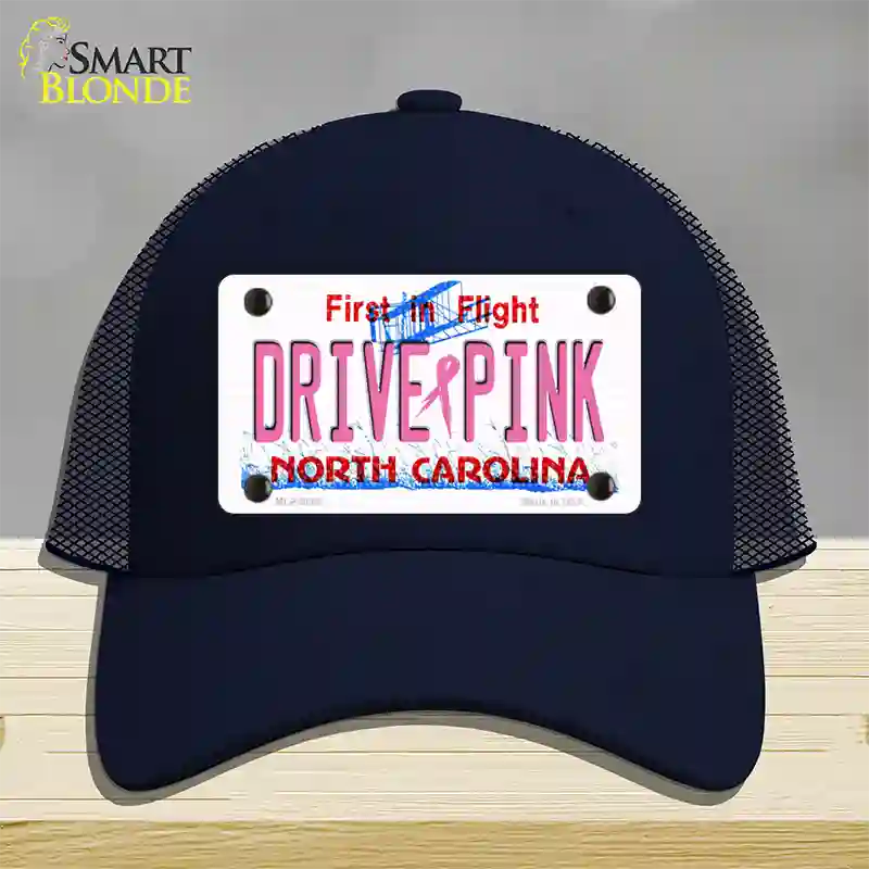 Drive Pink North Carolina Novelty License Plate Hat Mesh / Navy